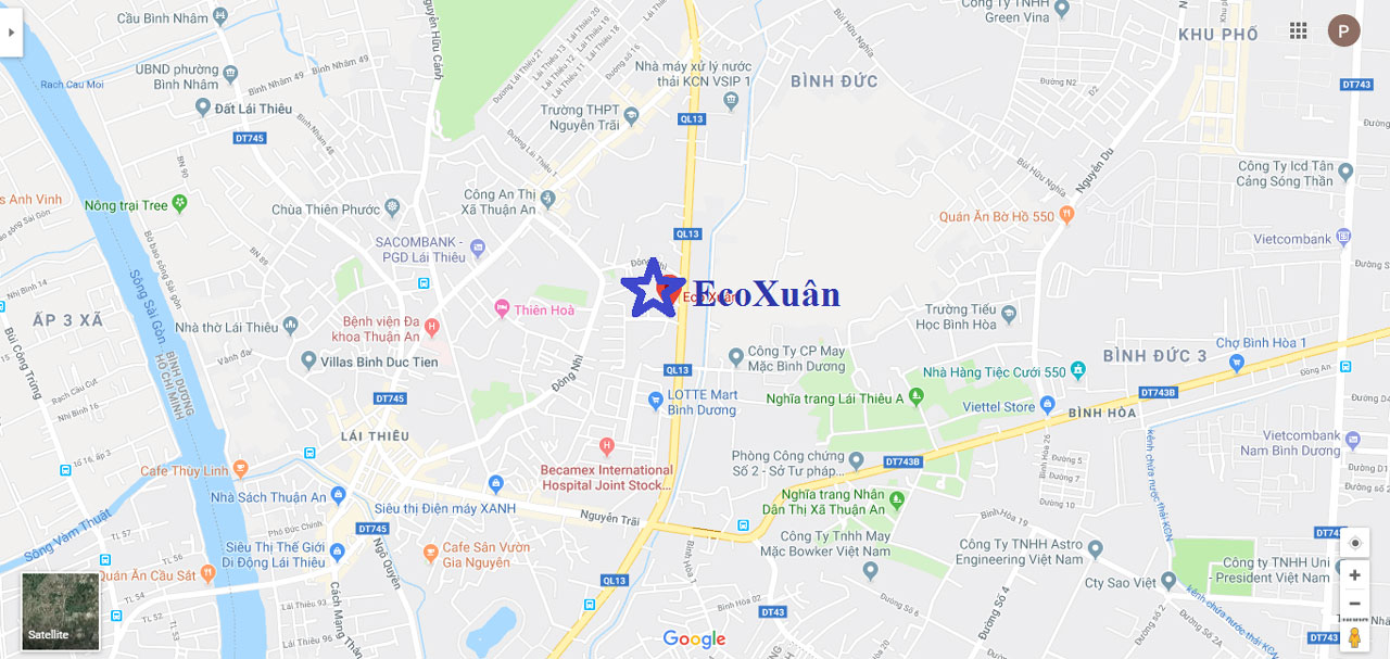 Vị trí dự án Eco Xuân Lái Thiêu